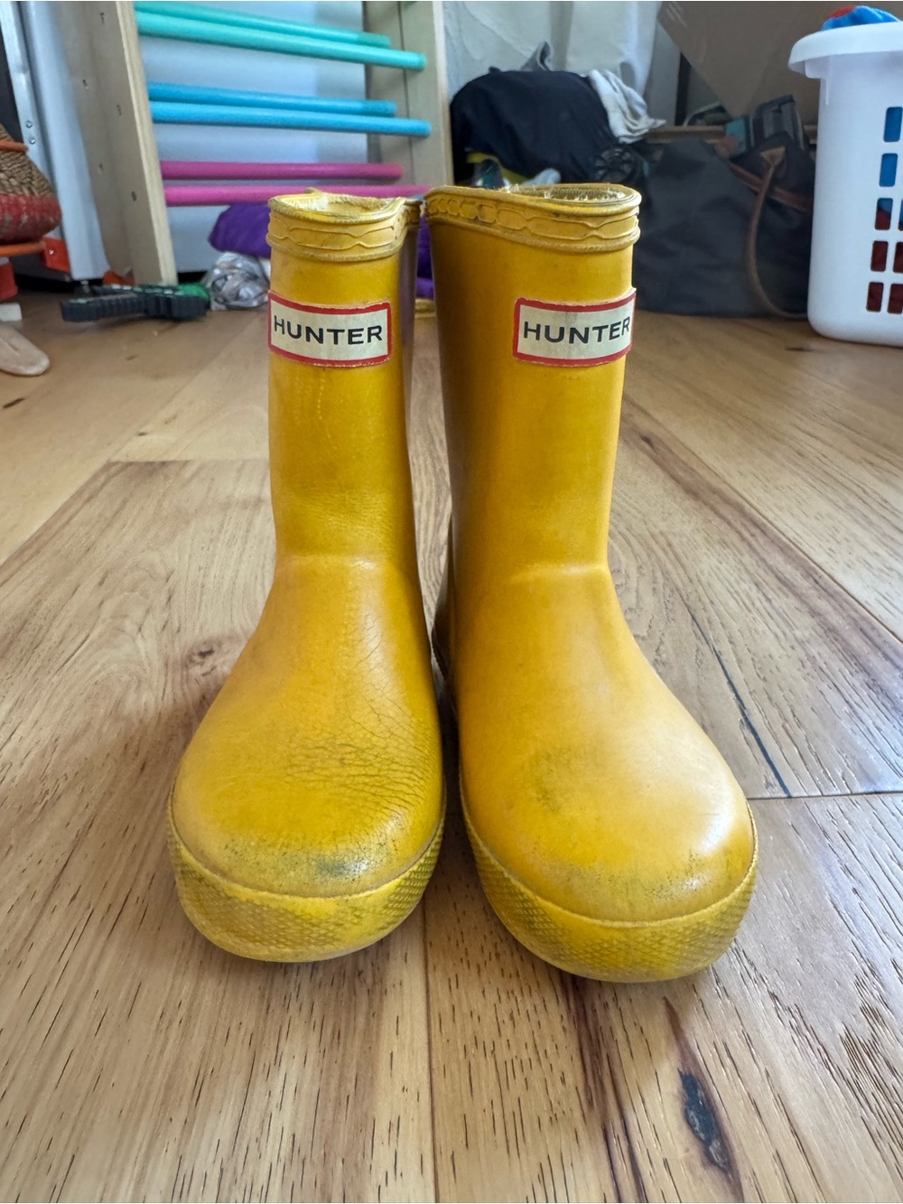 Hunter Kids Bright Yellow Rubber Rain Boots